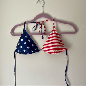 NWOT Old Navy American Flag Bikini Top
